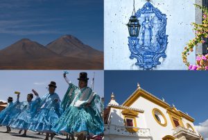 Montaje de cuatro Fotografías, creaciones, azul, naturaleza, horizontal
